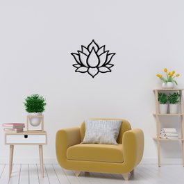 Wallity Lotus Flower 1 Metal Decor Negro